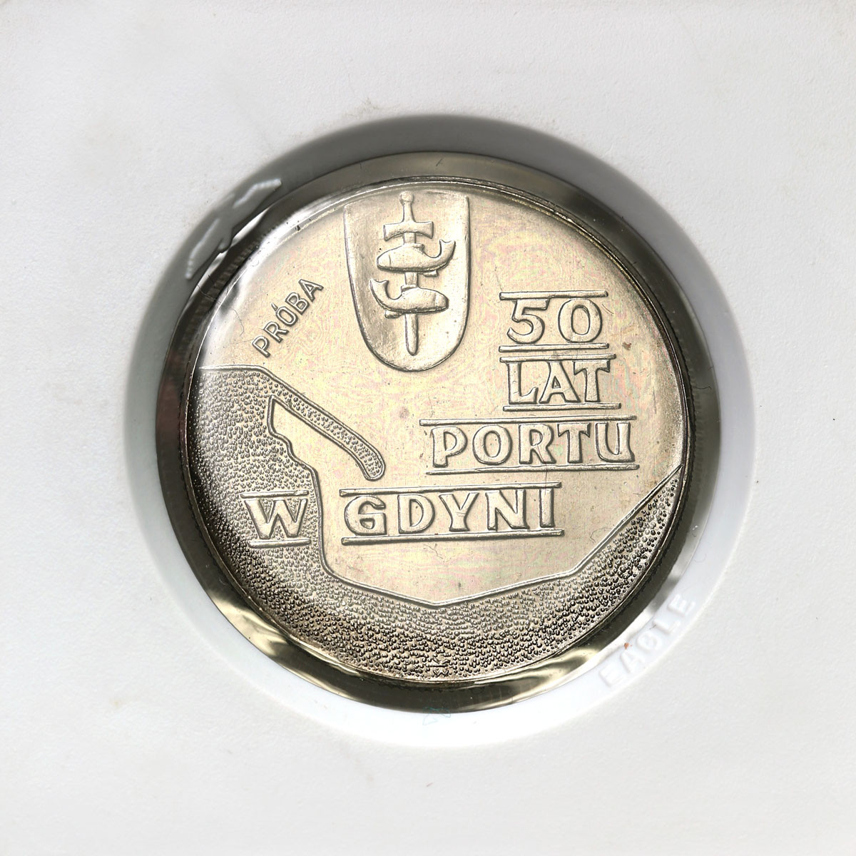PRL. PRÓBA Nikiel 10 złotych 1972 – 50 lat portu w Gdyni